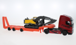 Macheta Tir Volvo FH16 trailer + Escavator Volvo EC220E