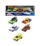 Set 5 masinute metalice Majorette Dacia 1300 si Dacia Duster cu suspensii si parti mobile