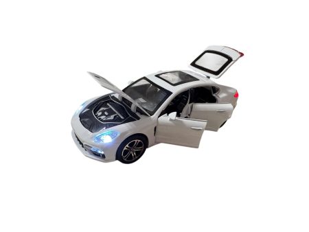Porsche Panamera GTS 2021 White (replica) cu led-uri si sunete scala 1/32