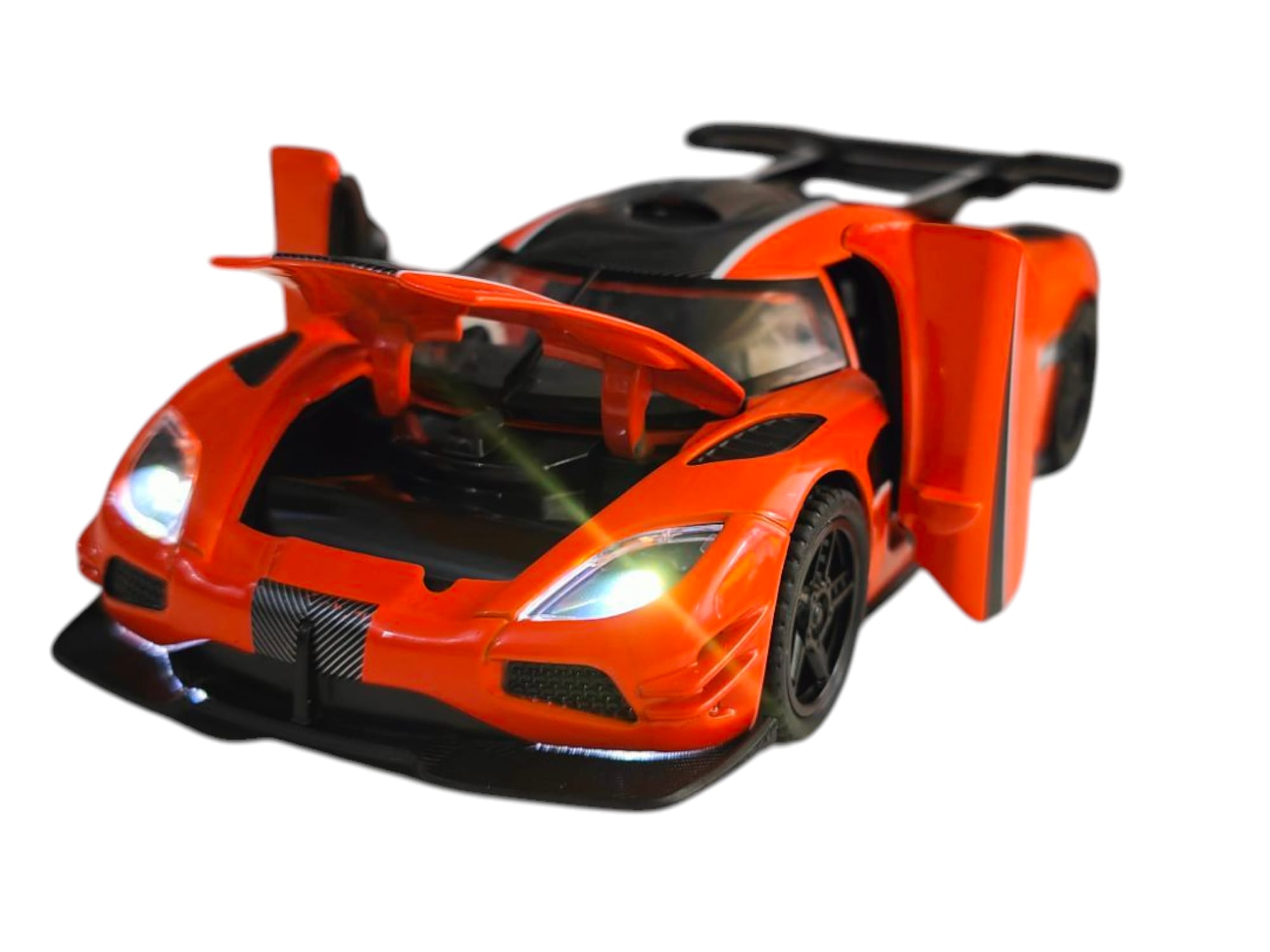 Koenigsegg Agera One of 1 Orange 2016 cu led-uri si sunete scala 1 32