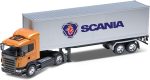 Scania R470 cu container (wagon-trailer) Orange…