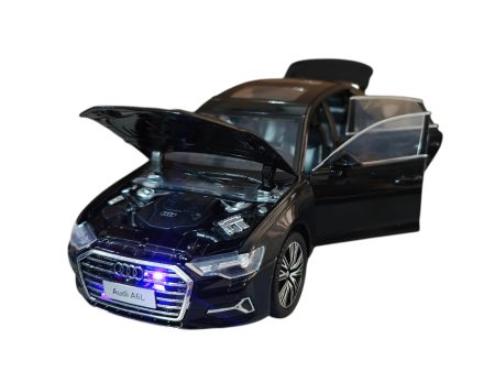 Audi A6 L (C8) Black 2019 (Replica) cu led-uri si sunete scala 1/24