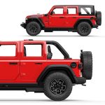 MASINUTA METALICA JEEP WRANGLER RUBICON 4XE ROSU CU SCARA 1 LA 32….