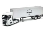 Man TGX XXL tractor, cream white, with silver trailer scala 1/32