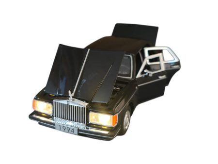 Rolls-Royce Silver Spur, Silver Spirit 1994 Black (Replica) cu led-uri si sunete scala 1/32