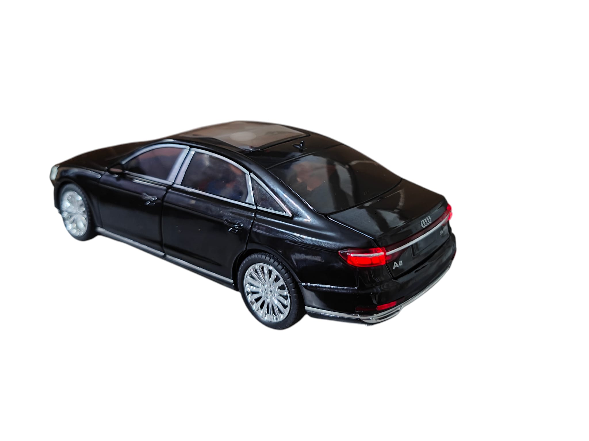 Audi A8 (D5) 2018 Black (replica) cu led-uri si sunete scala 1 24..