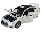 Audi A6 (C8) 2019 (Replica) White cu led-uri, sunete, suspensii scala 1/32