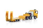 DAF XF SL 6×2 cu două axe directoare, pentru transport agabaritic cu semiremorcă joasă și rampe, Yellow, scala 1 50 WSI Models…