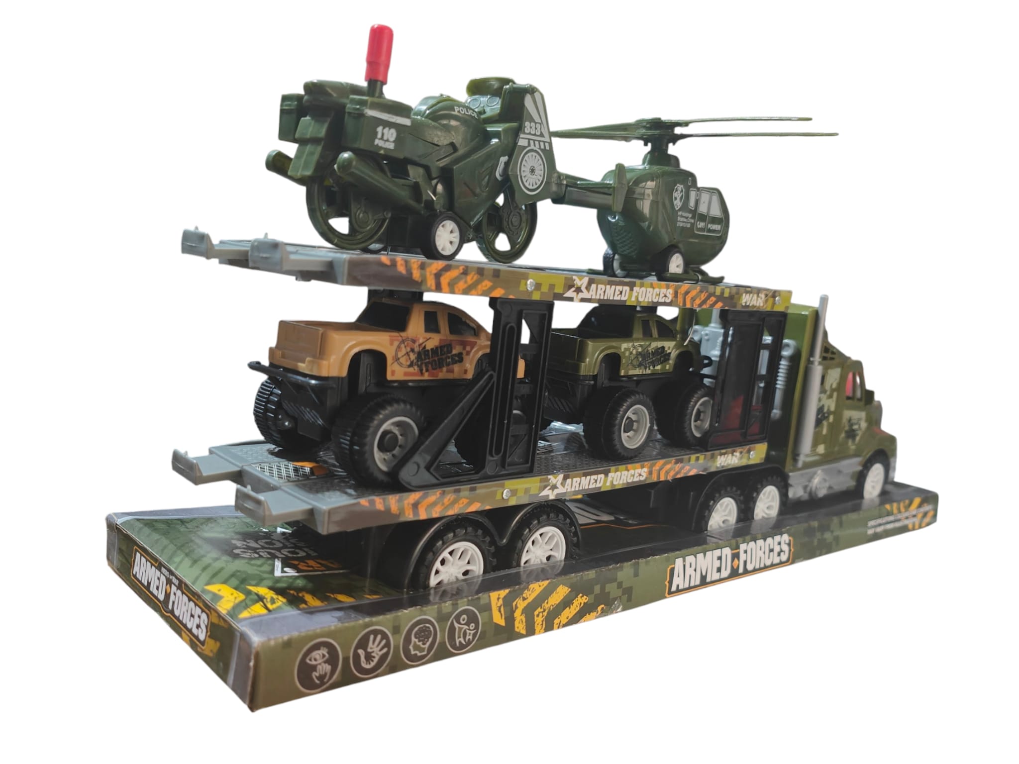 Camion militar transportor cu vehicule – Set Armed Forces, plastic...